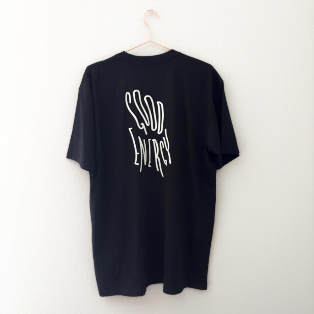 Merit Coffee Good Energy‎ Black Short Sleeve Graphic Tee Unisex Size XL